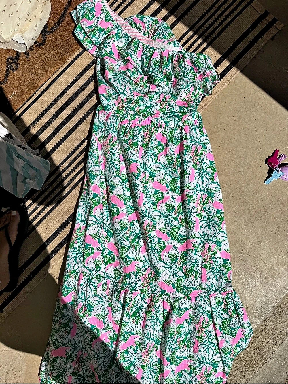 Lilly Pulitzer Floral Maxi Dress in Green & Pink Size Small Like New